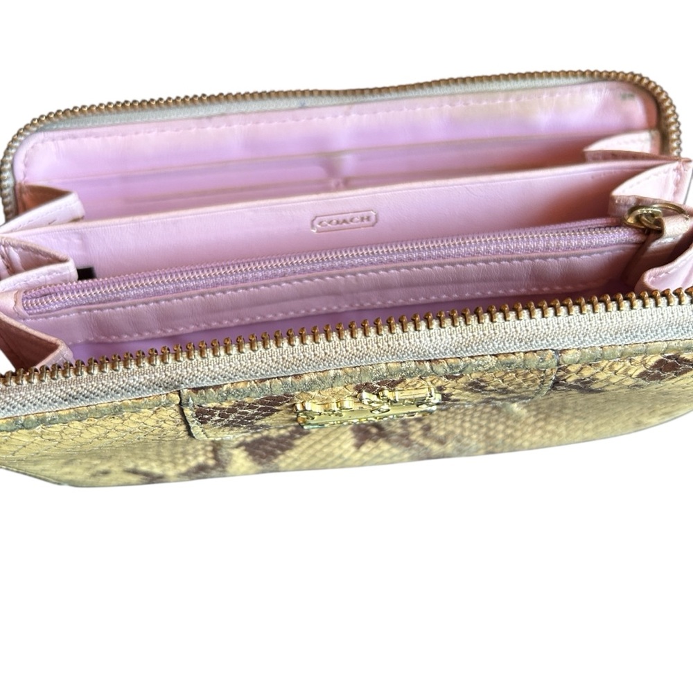 Coach Python Embossed Genuine Leather Accordian W… - image 5